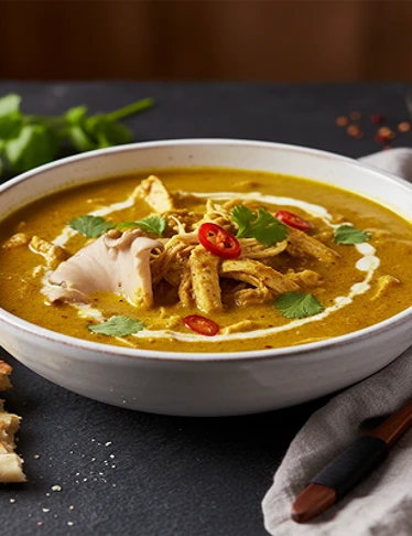 Kippensoep met Kerrie en Oesterzwammen