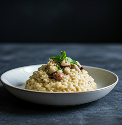 Risotto met winterpeen, oesterzwam en Parmezaanse kaas.png